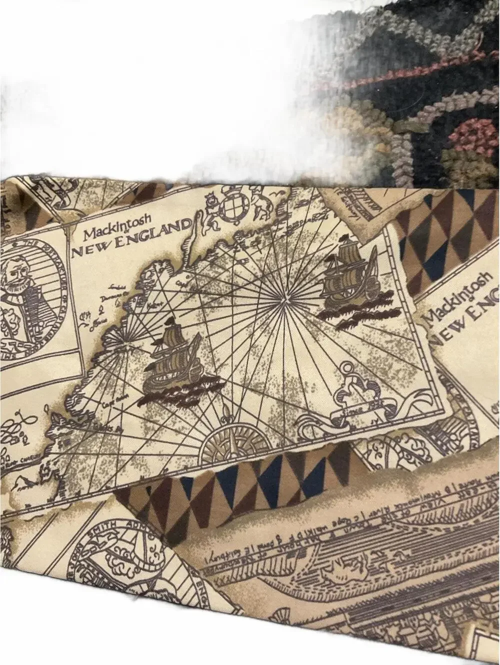 Mackintosh New England Vintage Map Print Scarf